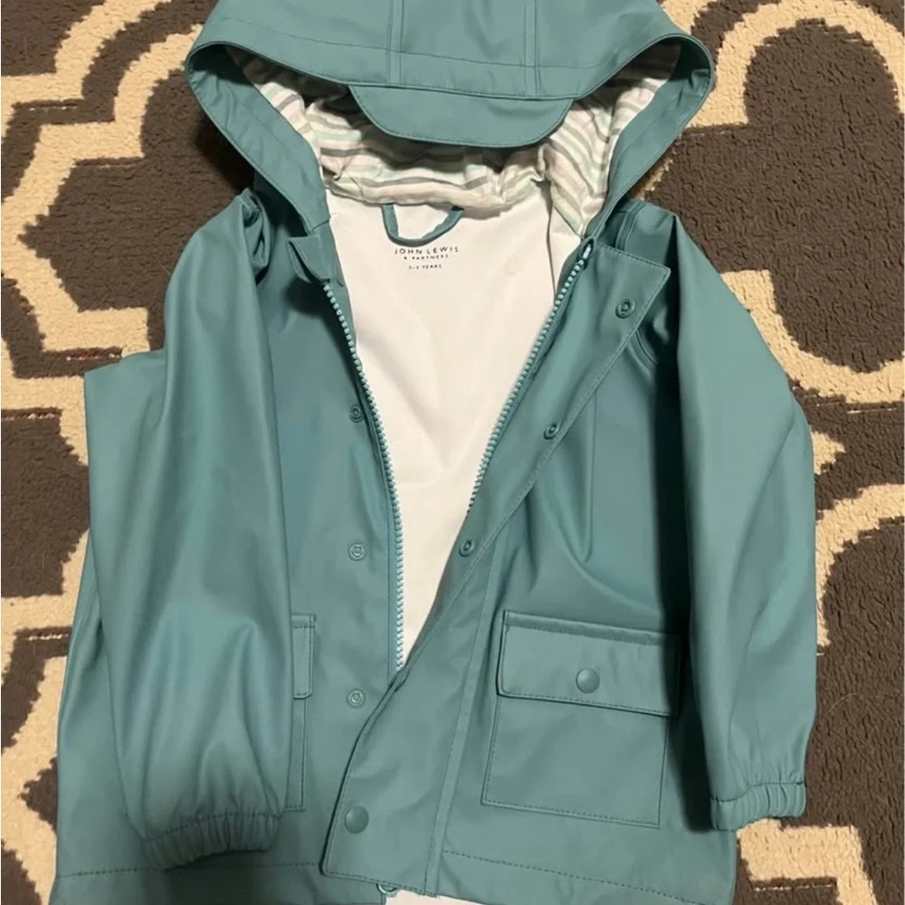Stylish Kids Teal Raincoat with Hood